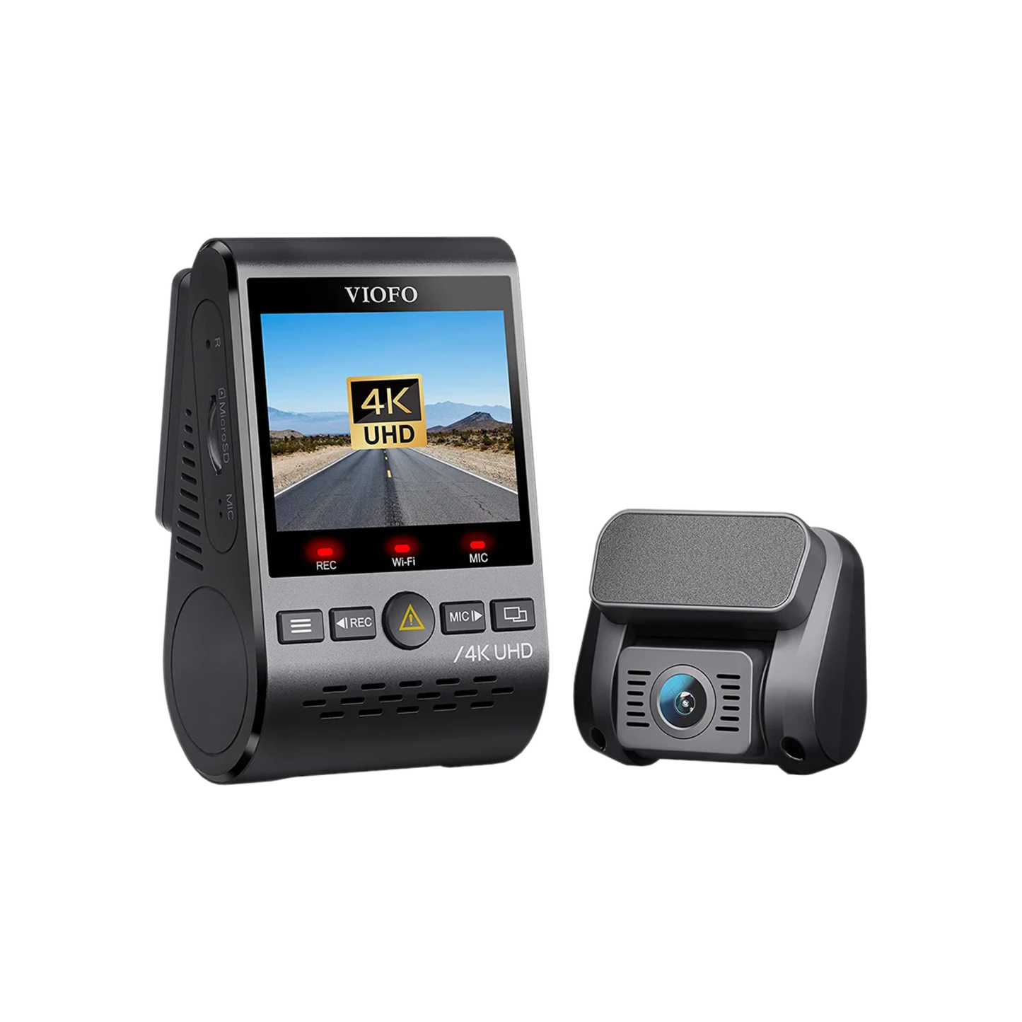 Smart 4K Front and Rear WiFi Dash Cam with 128GB Memory