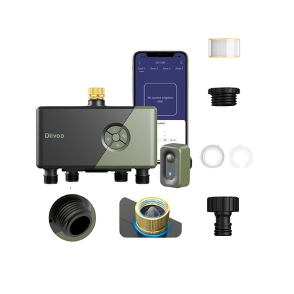 Smart WiFi Garden Irrigation Timer 4 Zone Brass Controller