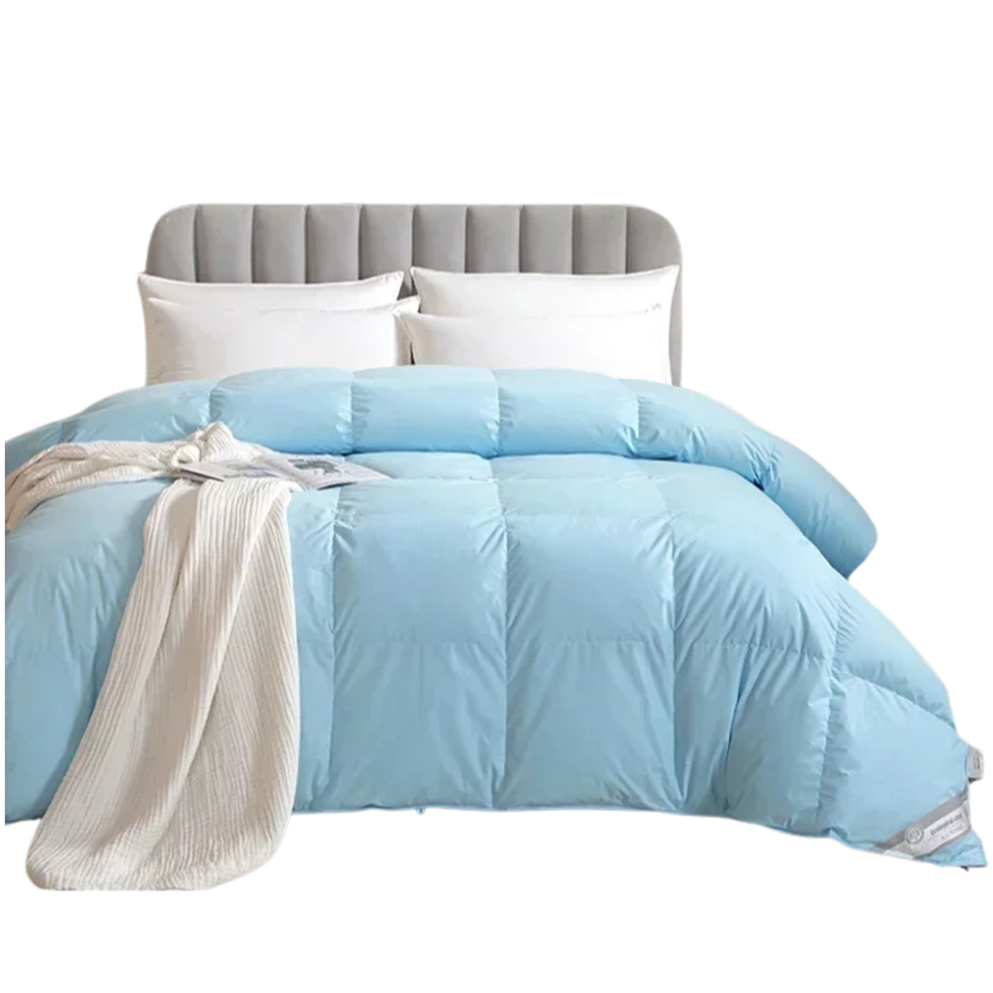 Blue Cotton Goose Down Duvet Warm Winter Quilt