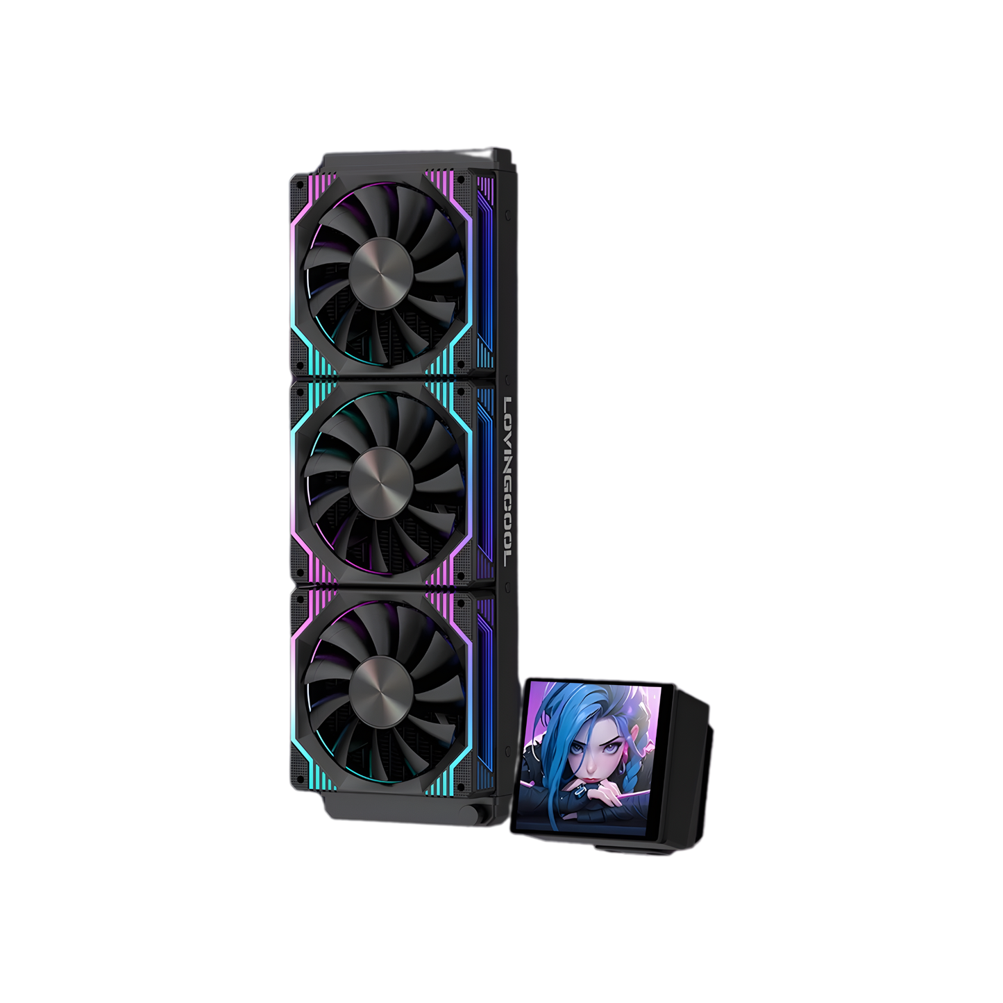 360mm Black Water Cooler with 4" Full-Screen Panel