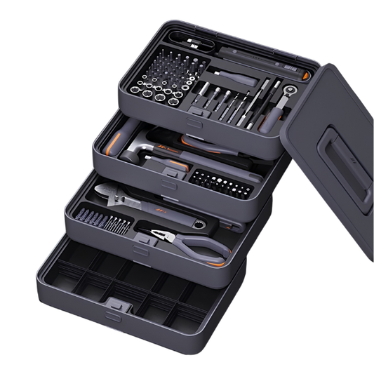 Multi-Purpose Hand Tool Set with Stackable Tool Box