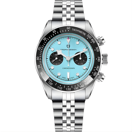 Blue Chronograph Men’s Watch with Sapphire Glass and Ceramic Bezel