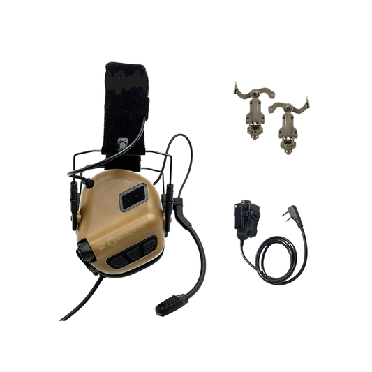 Electronic Hearing Protection Headset with Helmet Rail Adapter