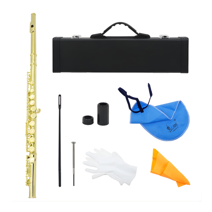 16 Hole Closed Flute Gold Plated C Key E Key