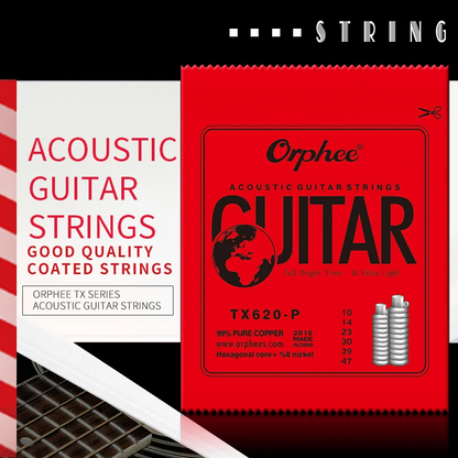 50 Pack Acoustic Guitar Strings Medium Gauge Carbon Steel