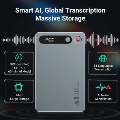 64GB AI Voice Recorder with Call Recording & AI Summary