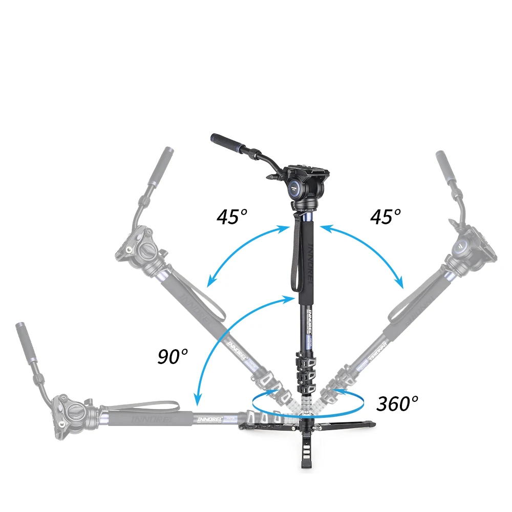 Professional Video Monopod Kit with Fluid Head Stand