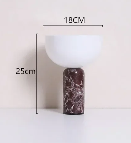Modern Red Marble Lamp with Portable USB Charging