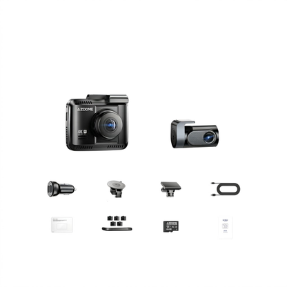 4K Dual Dash Cam ADAS GPS WiFi 64GB Card