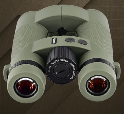 Portable Green Tactical Binoculars 10x42 Laser Distance Finder