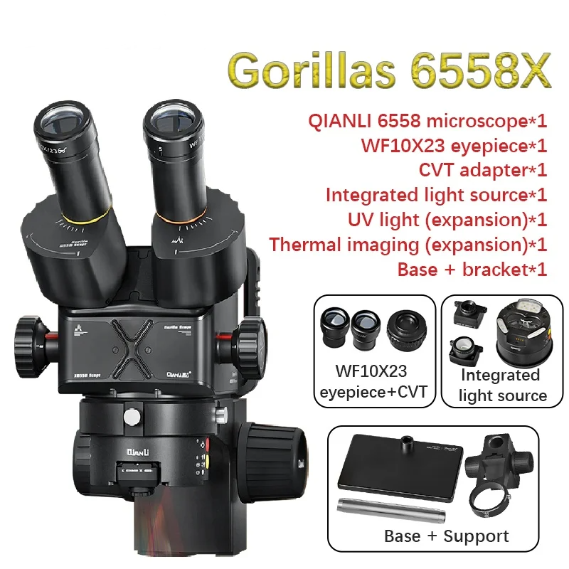 High Magnification 6.5X-58X Trinocular Microscope