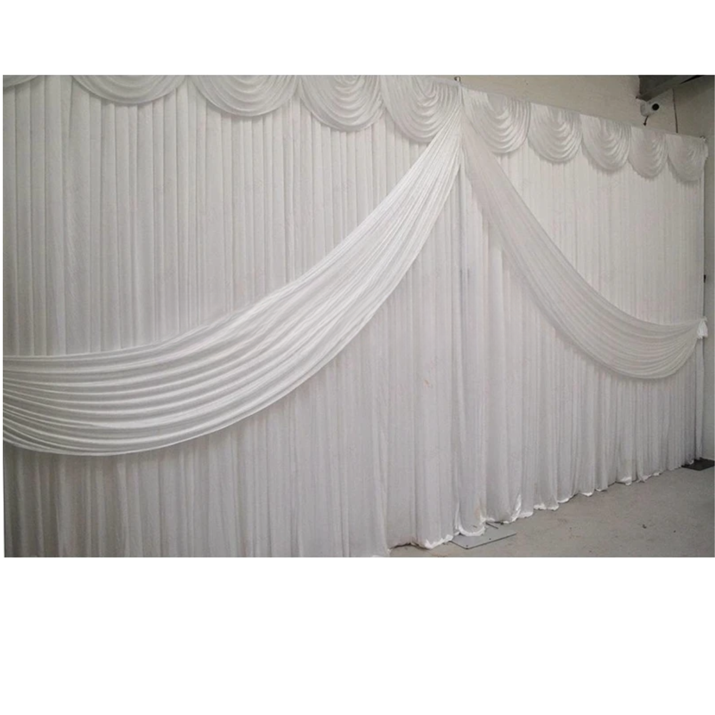 Plain White Backdrop Curtain 10x20ft Event Drapes