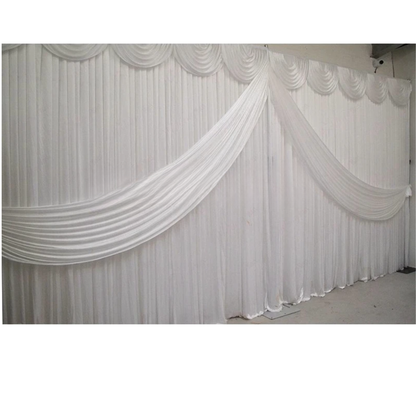 Plain White Backdrop Curtain 10x20ft Event Drapes