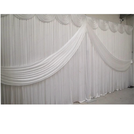 Plain White Backdrop Curtain 10x20ft Event Drapes