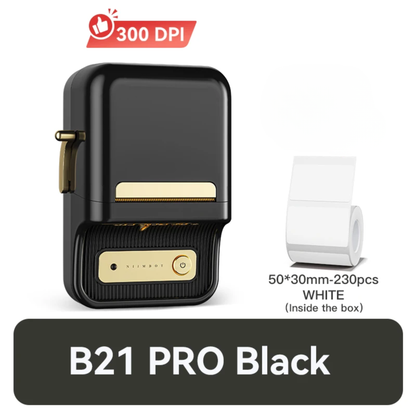 Wireless B21 PRO 300DPI Label Printer for Office Black