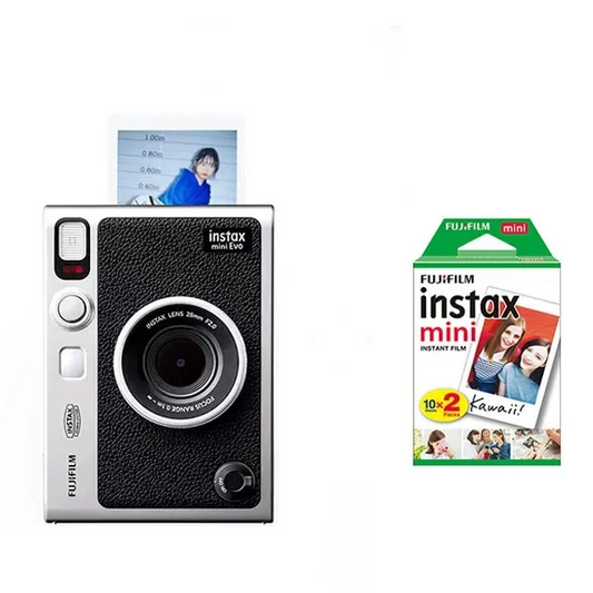 Black Vintage-Style Camera Bundle with 20 Photo Films