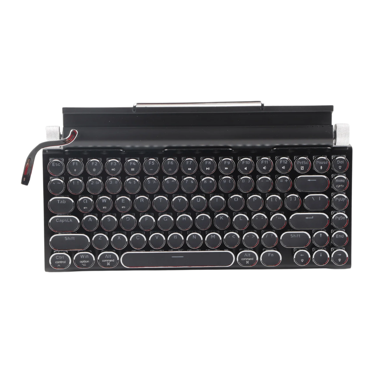 Wireless Mechanical Typewriter Keyboard with 83 Keys Black