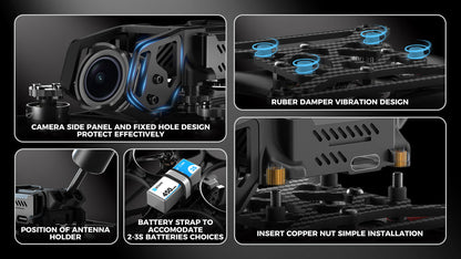 Extended Flight Brushless FPV Whoop Drone 4 Battery Pack