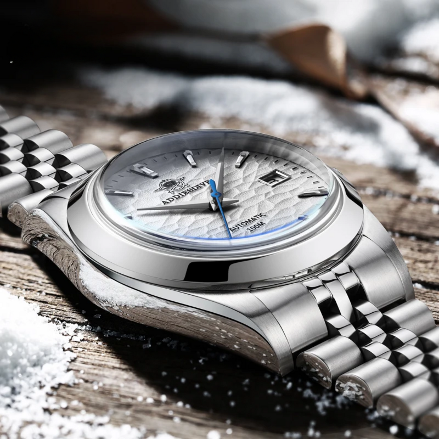 Automatic Mechanical Luxury Watch White Dial Waterproof