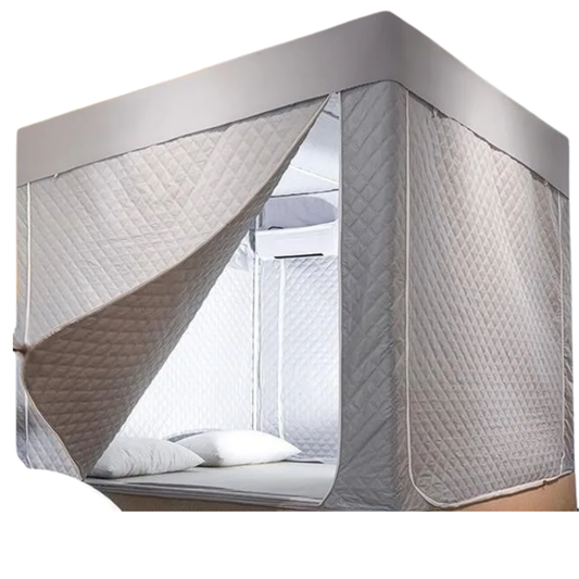 Foldable Warm Bed Tent 90x190 Grey Quilted Frame