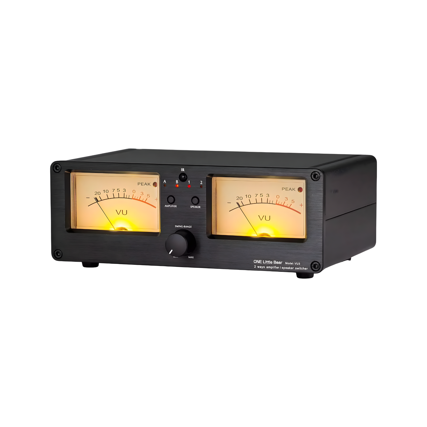 2 Way Audio Selector with VU Meter Display and Remote Control