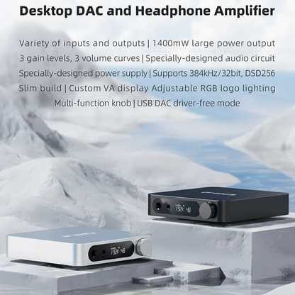 High Resolution Audio DAC AMP with 1400mW Power Black