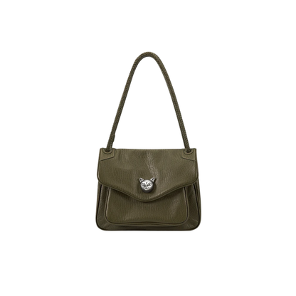 Chic Green Leather Crossbody Tote Bag Women