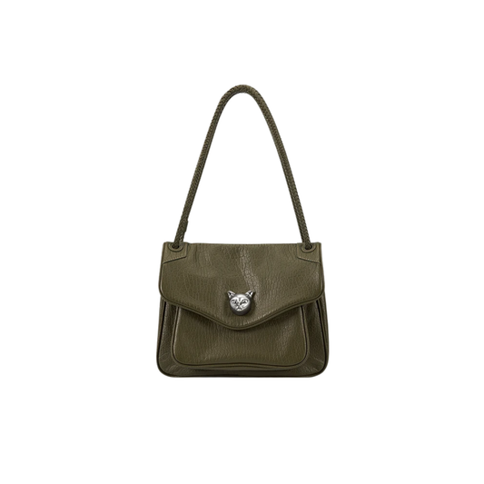 Chic Green Leather Crossbody Tote Bag Women