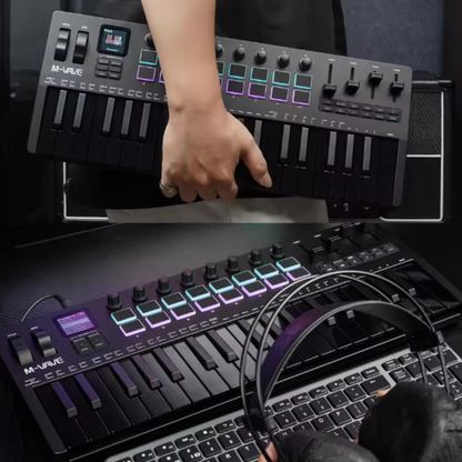 Wireless 37-Key MIDI Controller with Hardware Controls and Pads