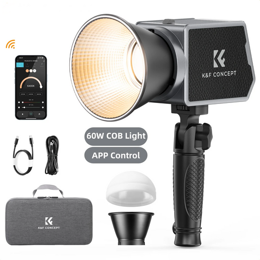 60W Portable COB Photography Light with 4500mAh Battery