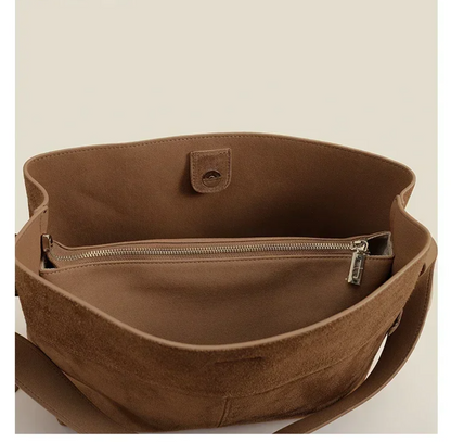Retro Caramel Suede Women’s Commuter Bag