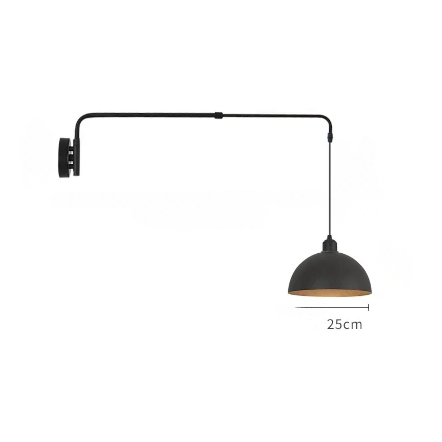 Black Adjustable Wall Lamp LED Swing Arm Light Medium Size
