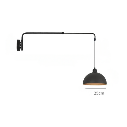 Black Adjustable Wall Lamp LED Swing Arm Light Medium Size