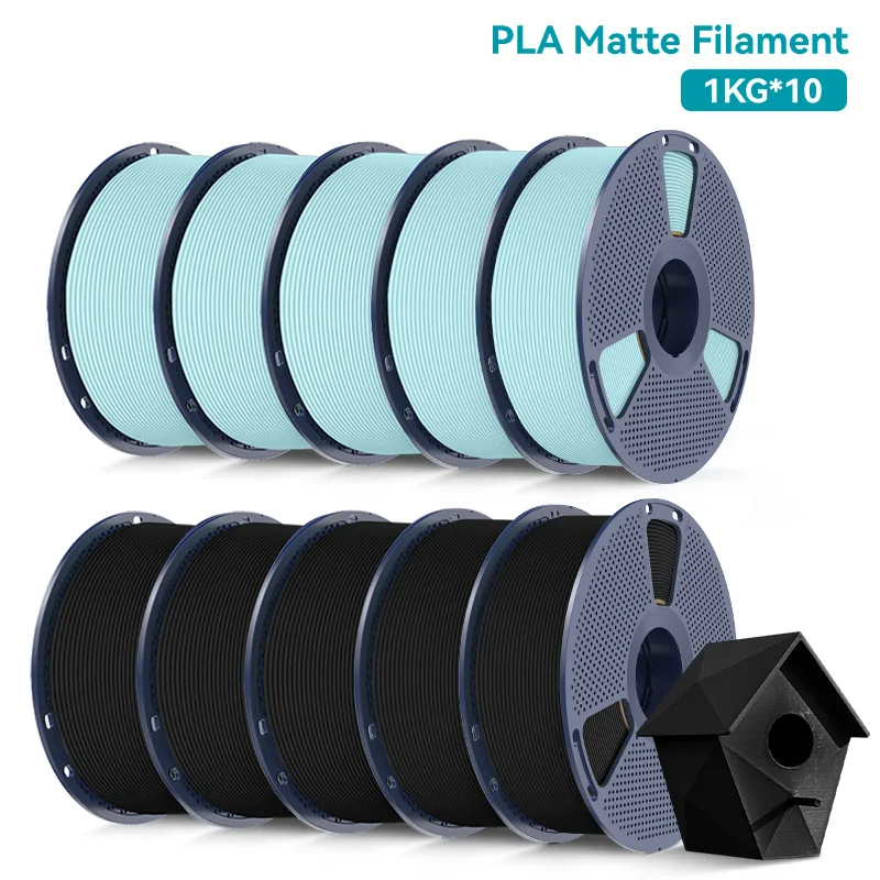 10KG Matte PLA 3D Printer Filament Black and Powder Blue