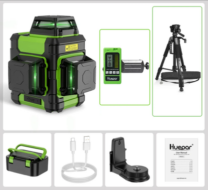 Compact 3x360 Green Beam Laser Level Tool