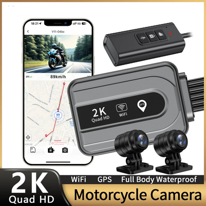 Motorcycle 2K DVR Camera with GPS 64GB
