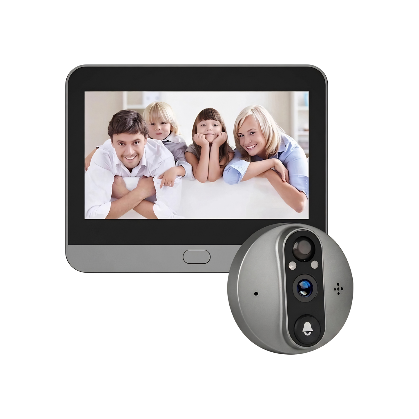Smart 1080P WiFi Peephole Door Camera 128GB Alexa