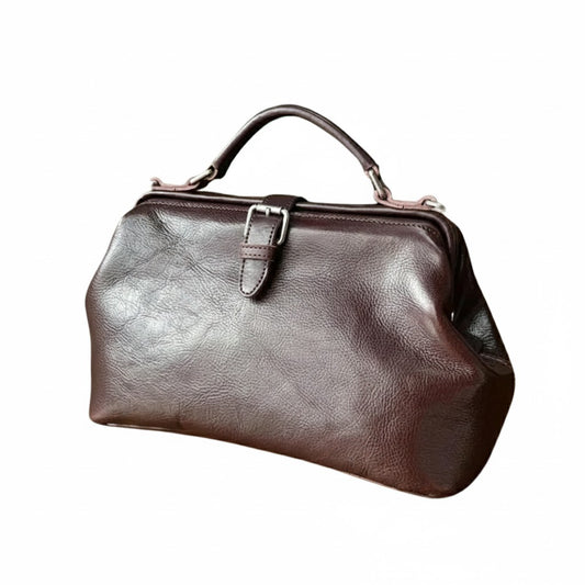 Women's Coffee Leather Doctor Bag Vintage Shoulder Crossbody
