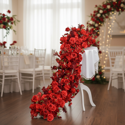 Vibrant Faux Rose Garland for Event Table Decor