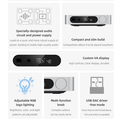 High Resolution Audio DAC AMP with 1400mW Power Black