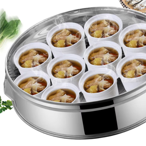 Extra Large 52cm Stainless Steel Steamer 2-Tier with Lid