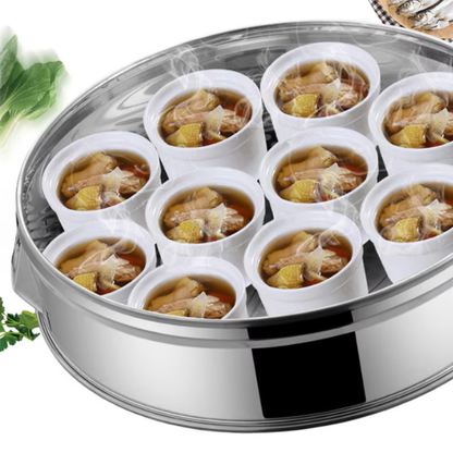Extra Large 52cm Stainless Steel Steamer 2-Tier with Lid