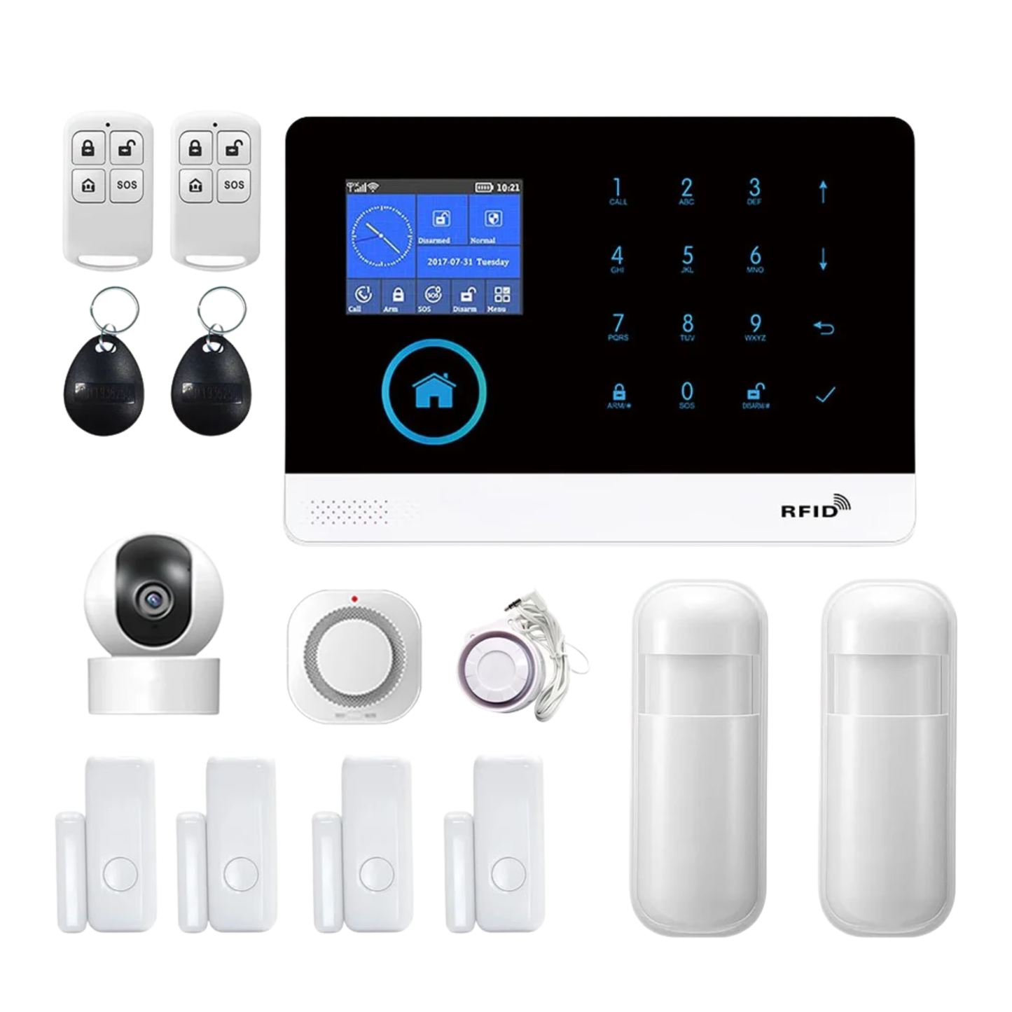 Wireless Home Security Kit 1 Camera 4 PIR
