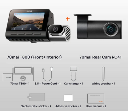 3 Channel Car Dash Cam Rear 4K 128GB Storage