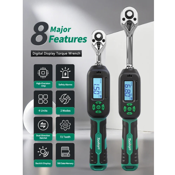 Digital Torque Wrench 1/4 Inch Drive LED Display 1.5-30Nm