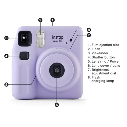 Blue Instant Photo Camera with Auto Focus and Strap