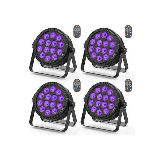 4 Pack 80W RGBW LED Par Stage Lights DMX Control