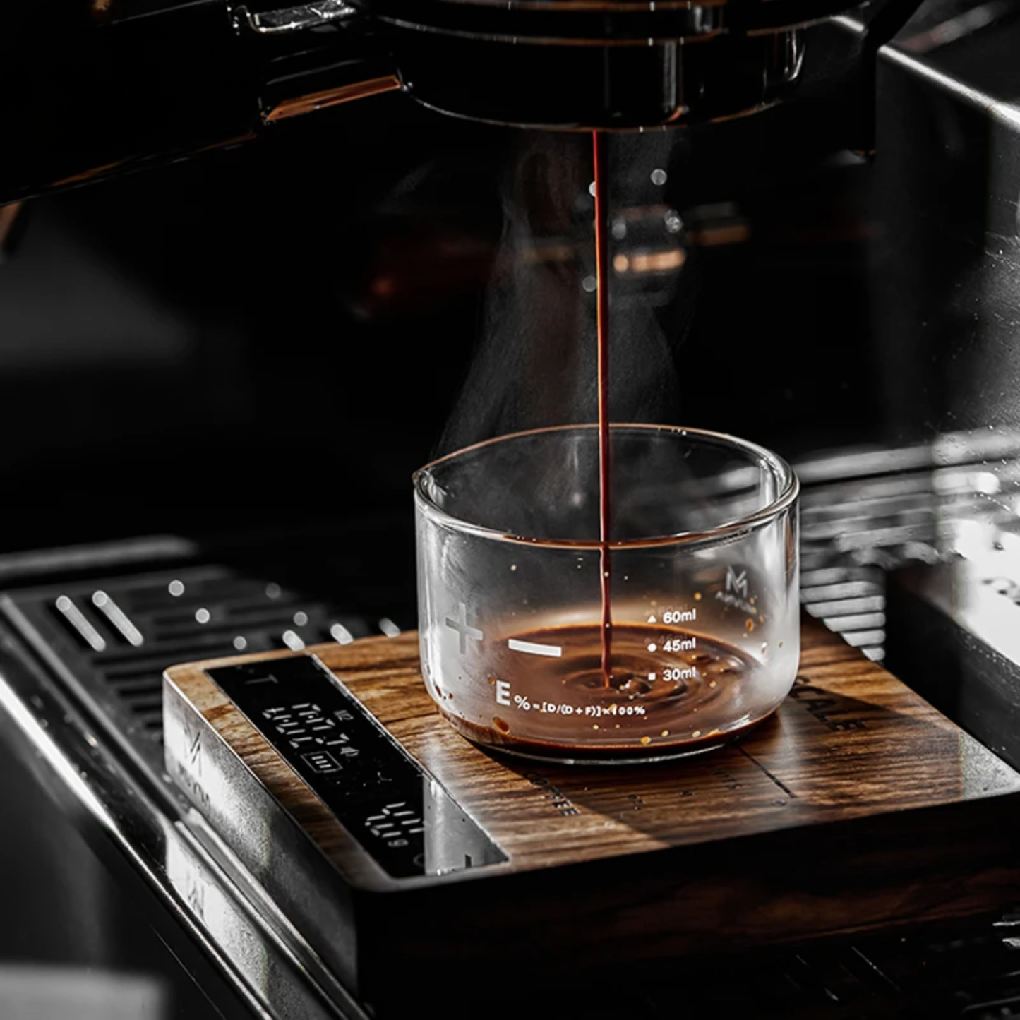 Compact Wood Cherry Espresso Scale Rechargeable 2kg