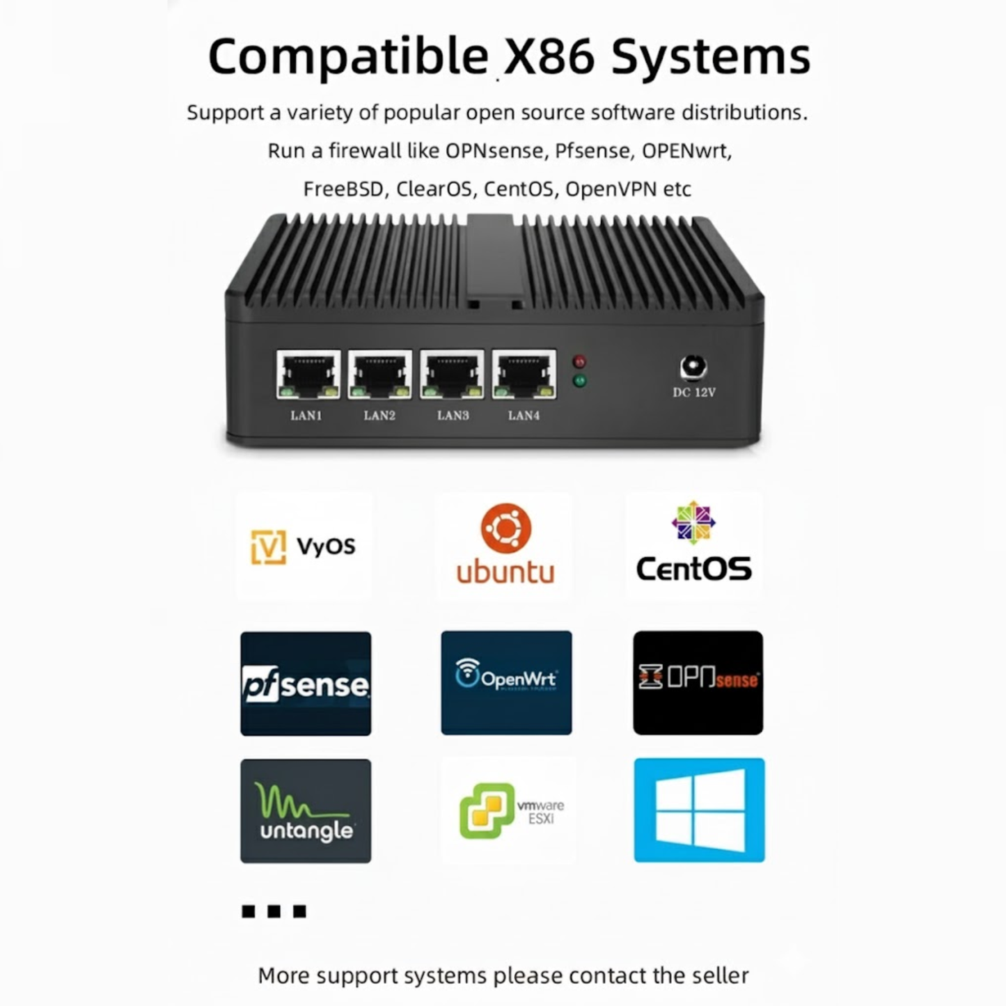Mini Firewall Router 8GB 128GB Quad-Core 2.5G LAN