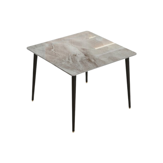 Modern Pale Grey Dining Desk with Metal Frame